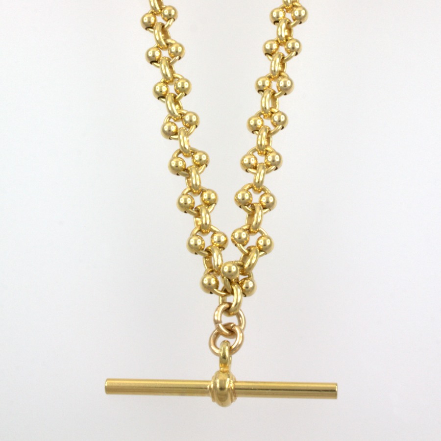 Second hand 9ct gold 18 inch T.Bar Pendant with chain